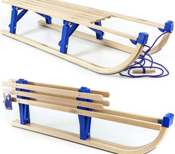 VT Sport - Opvouwbare Houten Slee Davos - 110 cm - Inclusief Trektouw - Made in EU