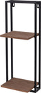 Home & Styling Metalen Ophangrek met Houten Platen 53x20x15 cm Zwart/Bruin