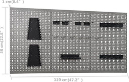 vidaXL - Werkbank - met - drie - wandpanelen - en - een - kast