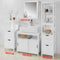 SoBuy FRG128-W - Wastafelmeubel - 2 Schuifdeuren 1 Plank - Wit - 60x61x30 cm