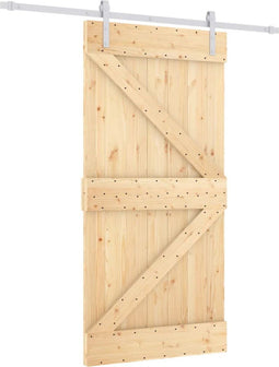 vidaXL - Schuifdeur - met - beslag - 100x210 - cm - massief - grenenhout