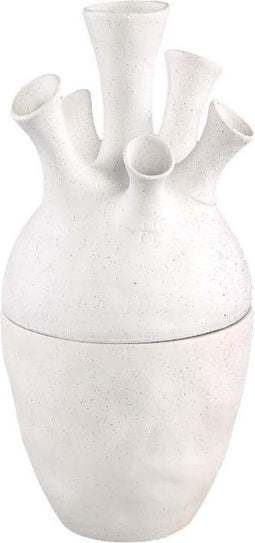 PTMD Shary Vaas - H44 x Ø21 cm - Keramiek - Wit