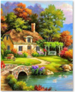 Rubye® Diamond Painting - Volwassenen en Kinderen - Landhuis - 40x50cm