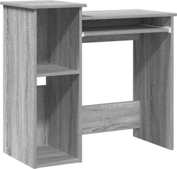 vidaXL - Bureau - met - schappen - 84x40x78 - cm - bewerkt - hout - grijs - sonoma