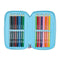 Driedubbele Pennenzak Lilo & Stitch Happy Hemelsblauw 12,5 x 19,5 x 5,5 cm 37 Onderdelen