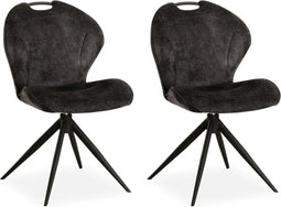 MX Sofa Eetkamer stoel River - Antraciet (set van 2 stuks)