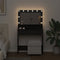 vidaXL - Zwarte - Eikenhouten - Kaptafel - met - LED - verlichting - 79x41x135 - cm