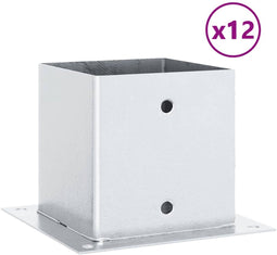 vidaXL - Spokkels - vierkant - 12 - st - gegalvaniseerd - staal - zilverkleurig