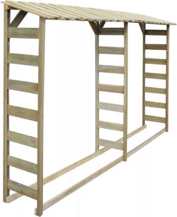 vidaXL - Haardhoutopslag - dubbel - 300x44x176 - cm - geïmpregneerd - grenenhout