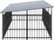 vidaXL - Hondenkennel - met - dak - 7,51 - m² - staal
