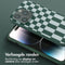 Selencia Hoesje Met Koord Geschikt voor iPhone 14 Pro - Selencia Siliconen design hoesje met afneembaar koord - Groen / Irregular Check Green