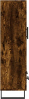 vidaXL - Hoge - kast - 69,5x31x115 - cm - bewerkt - hout - gerookt - eikenkleurig