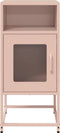 vidaXL - Nachtkastje - 36x39x78 - cm - koudgewalst - staal - roze
