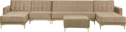 Beliani ABERDEEN - Hoekbank - beige - fluweel