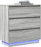 vidaXL - Nachtkastje - met - LED - in - Grijs - Sonoma - - - 71x34,5x75 - cm - - - Geengineerd - Hout