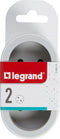 Legrand Domino contactstop 2x2P+A - Veilig met randaarde - Wit-grijs