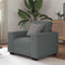 vidaXL - Fauteuil - 60 - cm - stof - donkergrijs