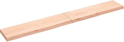 vidaXL - Wastafelblad - 220x30x(2-6) - cm - onbehandeld - massief - hout