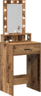 vidaXL - Kaptafel - met - LED-verlichting - - - Oud - Hout - - - 50x41x140 - cm