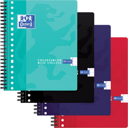 Collegeblok Oxford School A5+ 17-gaats lijn 80vel assorti | 5 stuks