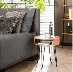 Nachtkastje round acacia - naturel