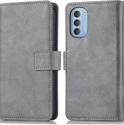 iMoshion Hoesje Geschikt voor Motorola Moto G51 Hoesje Met Pasjeshouder - iMoshion Luxe Bookcase - Grijs