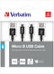 Verbatim 48875 - Sync&Charge Lightning - Micro-B 100cm kabel - Zwart