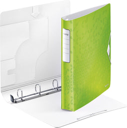 Ringband Leitz WOW A4 4-rings D-mech 30mm PP groen - 5 stuks