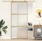vidaXL - Schuifdeur - 90x205 - cm - mat - ESG-glas - en - aluminium - goudkleurig