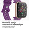 imoshion Siliconen⁺ bandje - Geschikt voor Apple Watch 1, 2, 3, 4, 5, 6, 7, 8, 9, 10 (42 mm), SE - 38/40/41 mm - Paars - S/M
