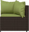 vidaXL - 3-delige - Loungeset - met - kussens - poly - rattan - bruin