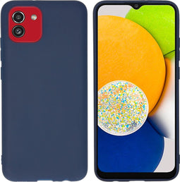 iMoshion Hoesje Geschikt voor Samsung Galaxy A03 Hoesje Siliconen - iMoshion Color Backcover - Donkerblauw