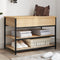 vidaXL - Schoenenbankje - 70x42,5x50 - cm - bewerkt - hout - sonoma - eikenkleurig