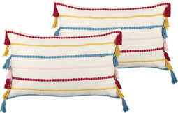 AGAVE - Sierkussen set van 2 - Lichtbeige - 40 x 60 cm - Katoen