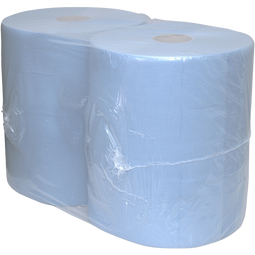 Qleaniq® - Poetspapier | 3-laags | op rol | 37cm | 190m | papier | blauw | 2 stuks