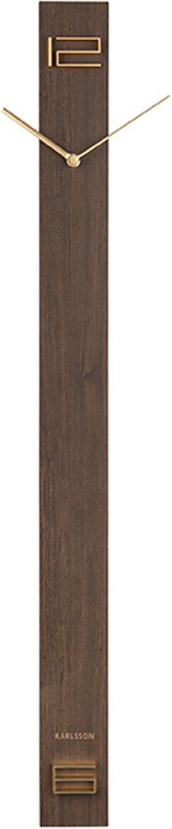 Karlsson Discreet Long - Wandklok - Lange vorm - Donker Hout - 90x7,7cm
