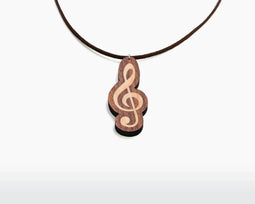 Houten Ketting – Vioolsleutel – Walnoot & Esdoorn