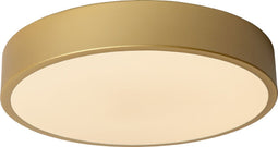 Lucide UNAR - Plafonnière - Ø 30 cm - LED 3 StepDim - 1x18W 2700K - Mat Goud / Messing