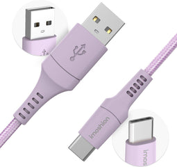 imoshion Kabel - USB C naar USB A Kabel - 1 meter - USB-C Oplader Kabel - Geschikt voor o.a. Apple iPhone 15/16 en Samsung - Lila