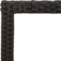 vidaXL Tuintafel met acaciahouten blad 90x90x75 cm poly rattan zwart