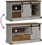 vidaXL - Tv-meubel - HALDEN - met - schuifdeur - wit - 110x40x60 - cm - massief - hout
