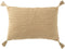 J-Line kussen rechthoek + kwasten - katoen - donker beige