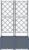 vidaXL - Tuinbak - met - Trellis - 2 - stuks - Lichtgrijs - 80x40x143 - cm