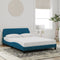 vidaXL - Bedframe - met - hoofdeinde - fluweel - blauw - 140x190 - cm