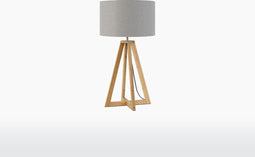 GOOD&MOJO Tafellamp Everest - Lichtgrijs/Bamboe - Ø32cm - Scandinavisch,Bohemian