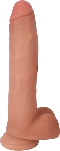 11 Inch Dong with Balls - Beige