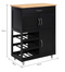 SoBuy FKW45-SCH - Keukentrolley - Zwarte keukenwagen met lade en wielen - 67cm x 87cm x 38cm