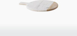 Ronde Marmeren Serveerplank - BWARI - Mangohout & Wit Marmer