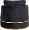 Fauteuil Kylie antraciet velvet / gold (Quartz Antraciet 801) S4491 ANTRACIET VELVET