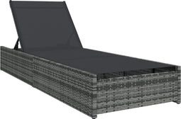 vidaXL - Ligbed - Grijs - 60x200x27 - cm - Poly - Rattan
